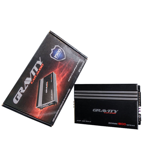 Amplificador gravity car audio 75x4 ab 20hm 1900wmax